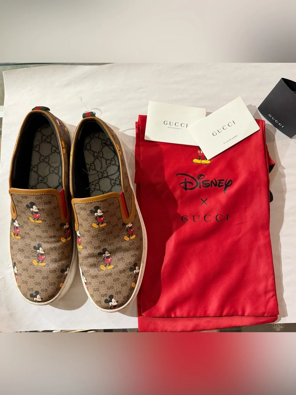 GUCCI X DISNEY Mini GG Men’s Slip On Sneaker Size 8.5